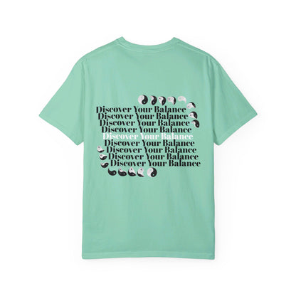 T-Shirt "Discover Your Balance" with the Transforming Yinyang