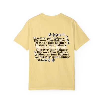 T-Shirt "Discover Your Balance" with the Transforming Yinyang