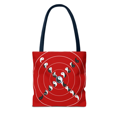 Transforming Yin-Yang on a Target Pattern with Life Balance in the Middle, Tote Bag
