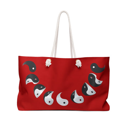 Bag with Red Transforming Yinyang Design