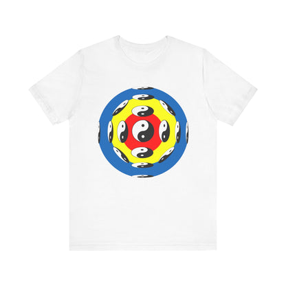 T-shirt with Colorful Circular Yinyang Design