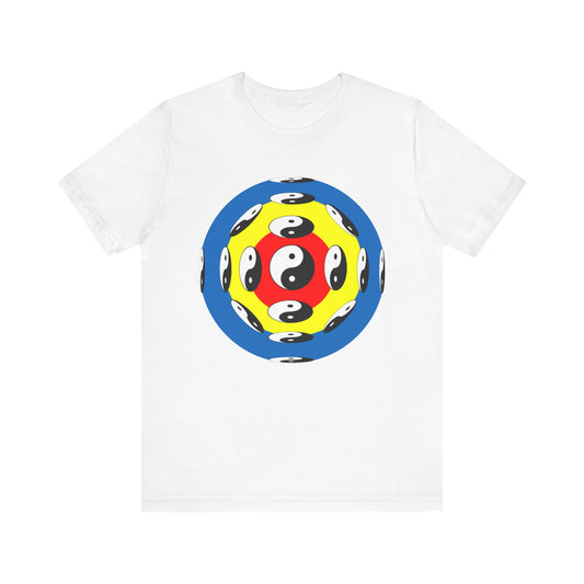 T-shirt with Colorful Circular Yinyang Design