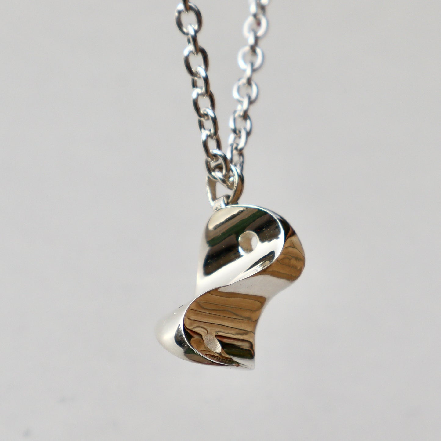 3D Yin-Yang Hand-Crafted 100% Sterling Silver Necklace