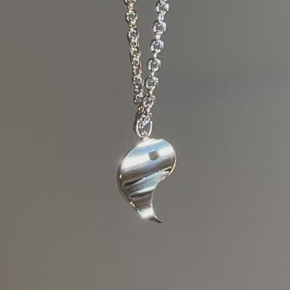 3D Yin-Yang Hand-Crafted 100% Sterling Silver Necklace
