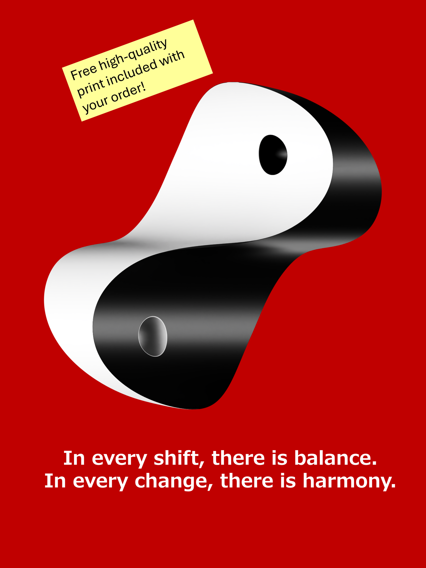 3D Yin-Yang Hand-Crafted 100% Sterling Silver Necklace
